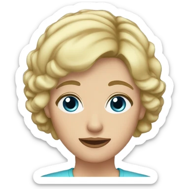 Short blond hair mom blue eyes sticker