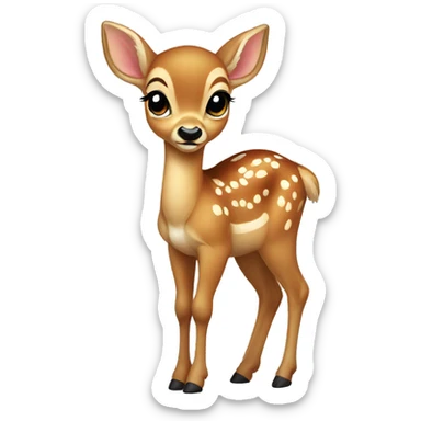Baby deer with a bow sticker