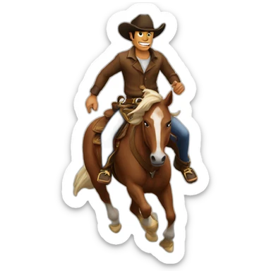 running cowboy dark horse sticker