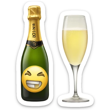 Emoji with Prosecco glass sticker