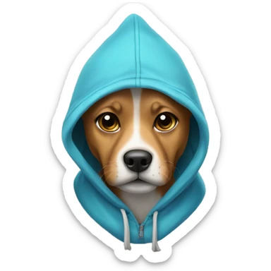 Dog with hoodie and beanie sticker