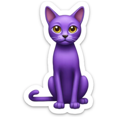 skinny scary purple cat body sticker