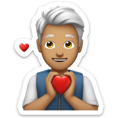 Persona abrazando corazón  sticker