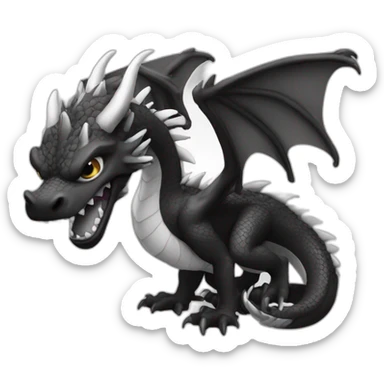 Black and white dragon sticker