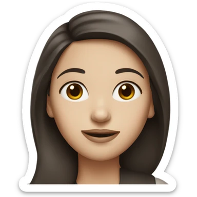 brunette woman with white face sticker