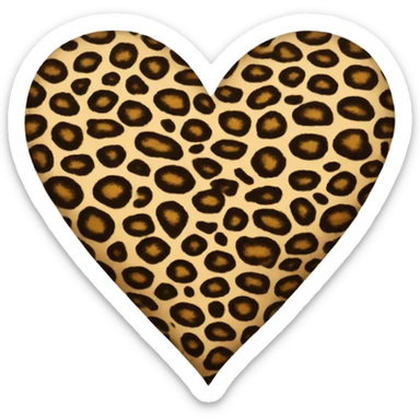 Leopard print heart sticker