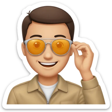 Taking off sunglasses after seeing a beautiful girl in awe sticker