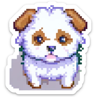 A cute fluffy dog sticker