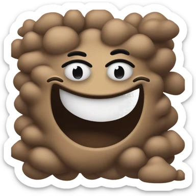 Poop smiling with a winking eye  sticker