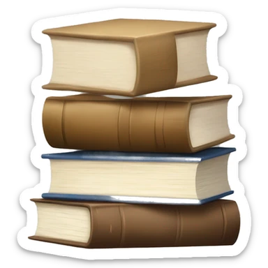 neutral stack of books sticker