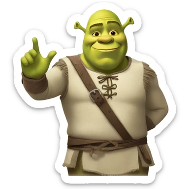 shrek hand on his heart rise his hand sticker