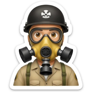 pablo escobar wearing a gas mask sticker