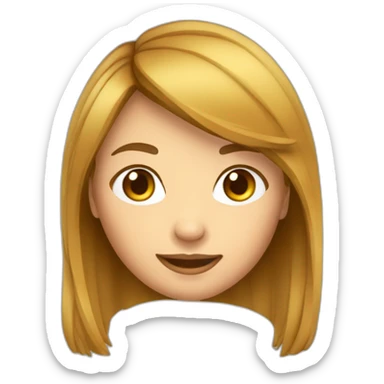 Fille avec cheveux châtains clairs lisses sticker