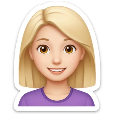 Now, the same girl but with a happy face please sticker