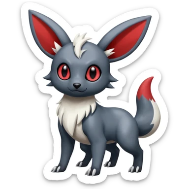 Umbreon-Poochyena-Absol-Minccino-Zangoose-fusion-hybrid-creature  sticker