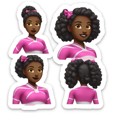 black cheerleader in pink sticker