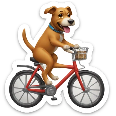 Dog riding a bike sticker