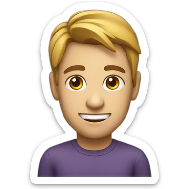 smiling person with suspicious eyebrows sticker