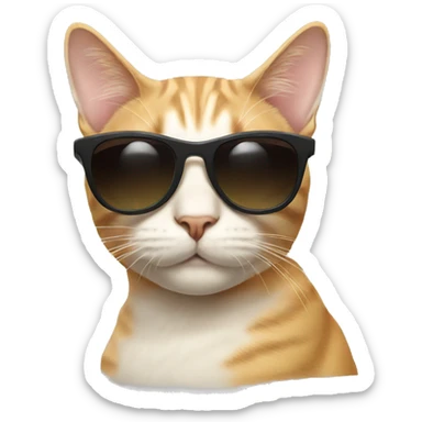 Cat with sunglasses sticker