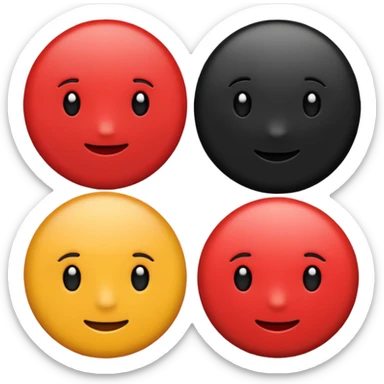 circle emoji, left half red, right half black sticker