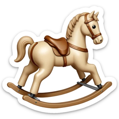Beige rocking horse toy sticker