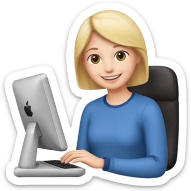 person using a computer or interacting with a device, user test emoji sticker