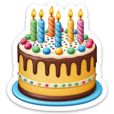 Birthday cake with funfetti sticker