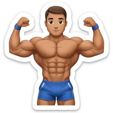 bodybuilder posing sticker