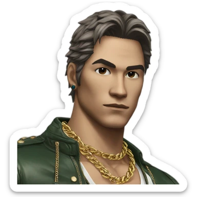 eddie from tekken wearing Gucci chain sticker