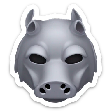 Lavender gray Pig darth Vader mask face armadillo darth Vader fanned tail feathered tail pig armadillo darth Vader face sticker
