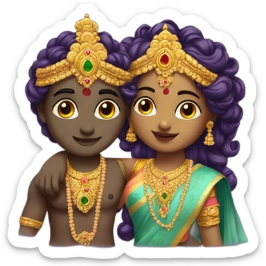 Cute Radha Krishna  sticker