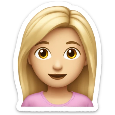 emoji niña rubia de pelo corto por los hombnros con ojos marrones sticker