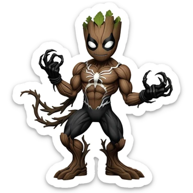fullbody Venom dark groot  sticker