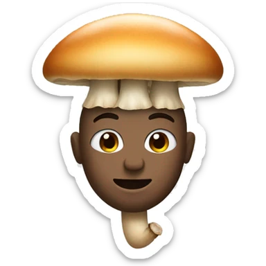 face with a mushroom instead of hair sticker
