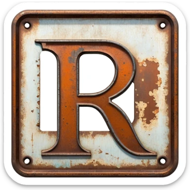 Sign with "E and R" letter sticker