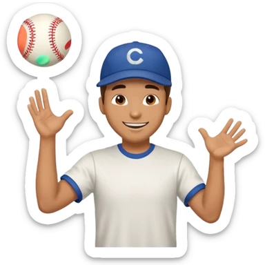 man energetically throwing a ball to the left sticker