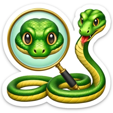una lupa ed un serpente sticker
