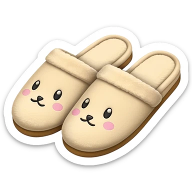 cozy beige slippers sticker