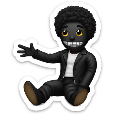 A jet black voodoo doll  sticker