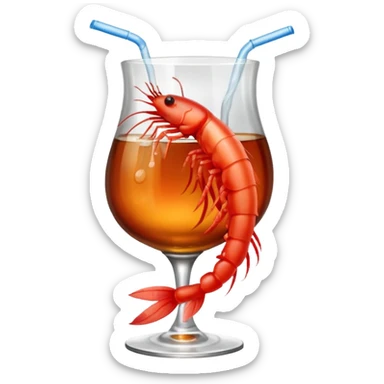 A SHRIMP DRINKING BURBON sticker