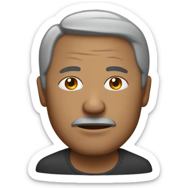 Middle aged man with his eyes closed sticker