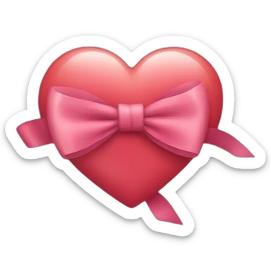a heart with a bow sticker