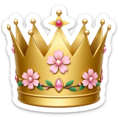 create a crown with japanese symbols and sakura leaf sticker