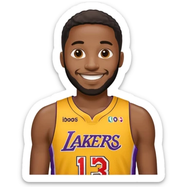 Black man on the lakers  sticker