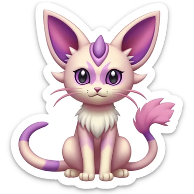 Espeon-Meowth-Skitty-Fakémon-hybrid-creature (full body)  sticker