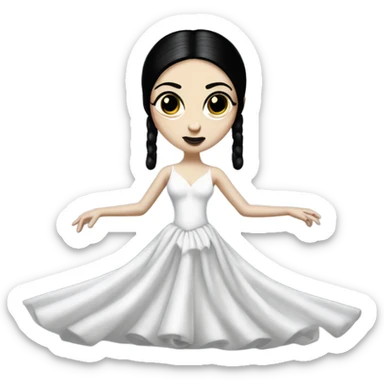 Tall realistic Young Morticia Addams Princess Leia in white ballet  sticker