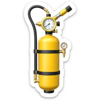 yellow scuba diving oxygen tank sticker