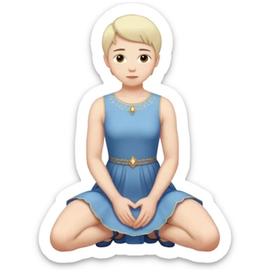 Submissive man on knees wearing female clothes sticker