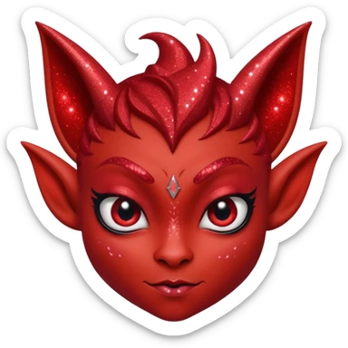 red glitter imp lust sticker