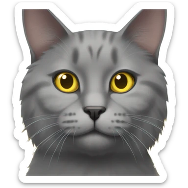 a gray cat with yellow eyes scotch field  sticker